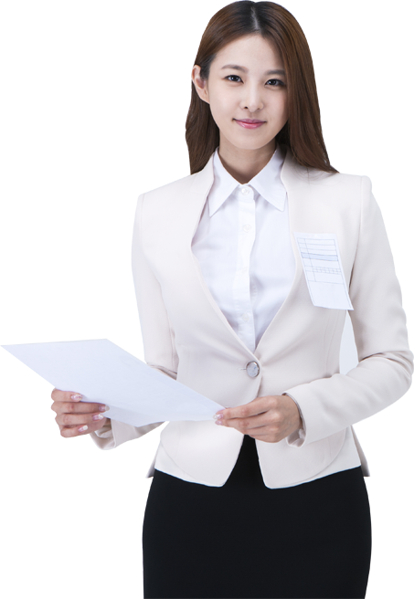 Professional man in a blue suit sitting and smiling